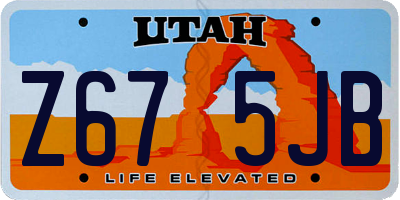 UT license plate Z675JB