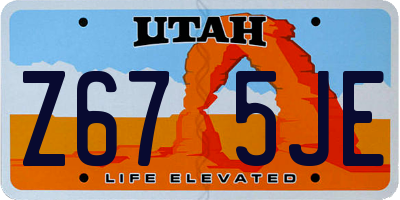 UT license plate Z675JE