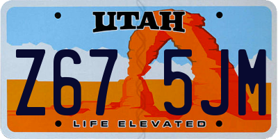 UT license plate Z675JM