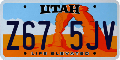 UT license plate Z675JV
