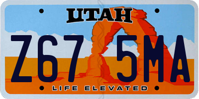 UT license plate Z675MA