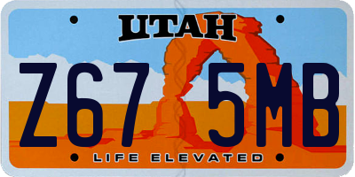 UT license plate Z675MB
