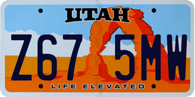 UT license plate Z675MW