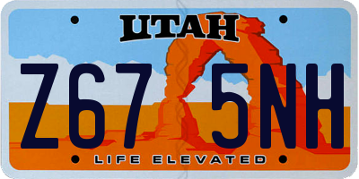 UT license plate Z675NH