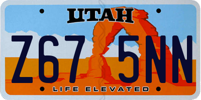 UT license plate Z675NN