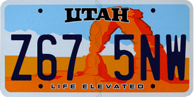 UT license plate Z675NW