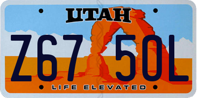 UT license plate Z675OL