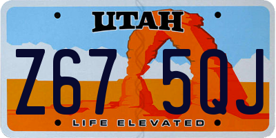 UT license plate Z675QJ