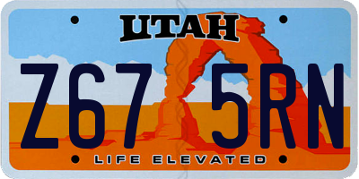 UT license plate Z675RN