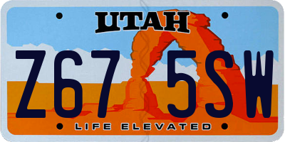 UT license plate Z675SW