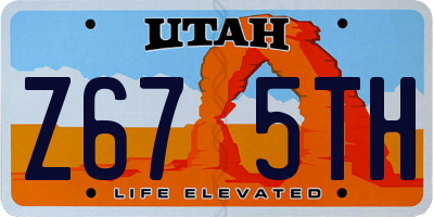 UT license plate Z675TH