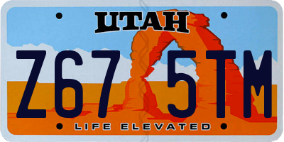 UT license plate Z675TM