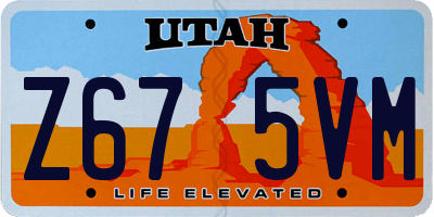 UT license plate Z675VM