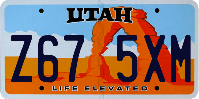 UT license plate Z675XM