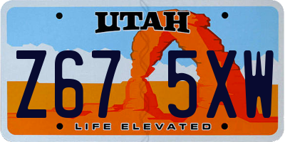 UT license plate Z675XW