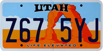 UT license plate Z675YJ