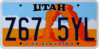 UT license plate Z675YL