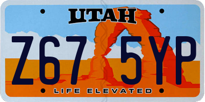 UT license plate Z675YP