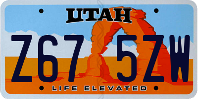 UT license plate Z675ZW
