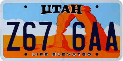 UT license plate Z676AA