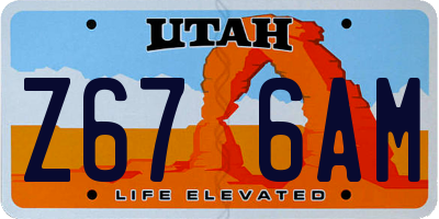 UT license plate Z676AM