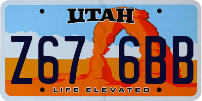 UT license plate Z676BB