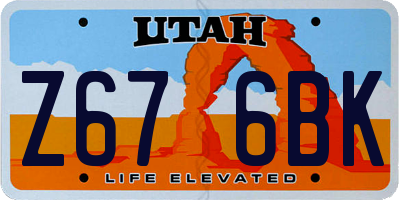 UT license plate Z676BK