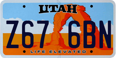 UT license plate Z676BN