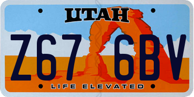 UT license plate Z676BV