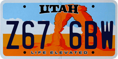 UT license plate Z676BW
