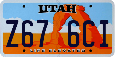 UT license plate Z676CI