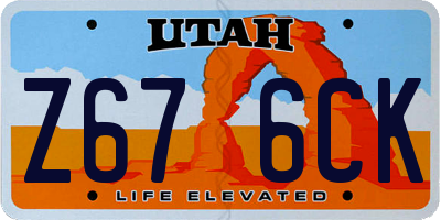 UT license plate Z676CK