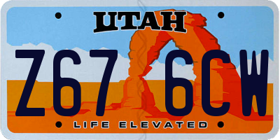 UT license plate Z676CW