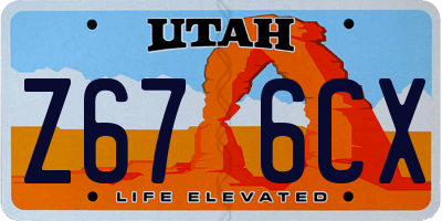 UT license plate Z676CX