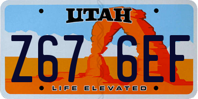 UT license plate Z676EF