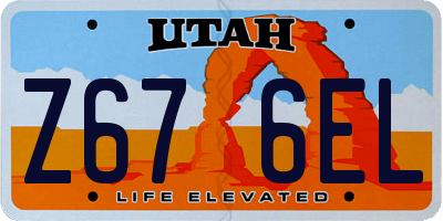 UT license plate Z676EL