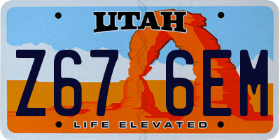 UT license plate Z676EM
