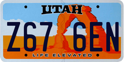 UT license plate Z676EN
