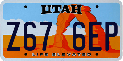 UT license plate Z676EP