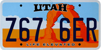 UT license plate Z676ER