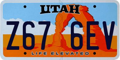 UT license plate Z676EV