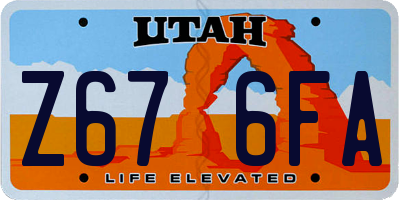 UT license plate Z676FA