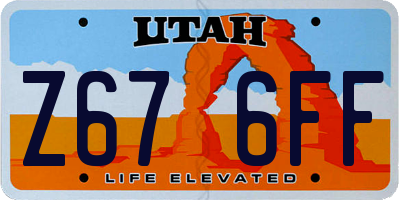 UT license plate Z676FF