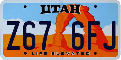 UT license plate Z676FJ