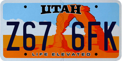 UT license plate Z676FK
