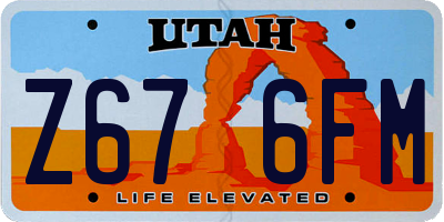 UT license plate Z676FM