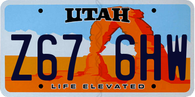 UT license plate Z676HW