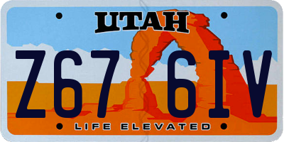 UT license plate Z676IV