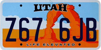 UT license plate Z676JB