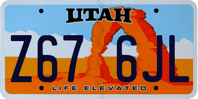 UT license plate Z676JL